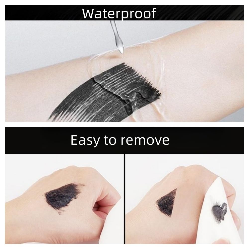 MAYEON Violin-Shaped Design Mascara with Fine Brush, Waterproof Mascara for Short Lashes, Defining, Curling, Volume and Length, No Flaking, No Clumping, Smudge Proof, Black