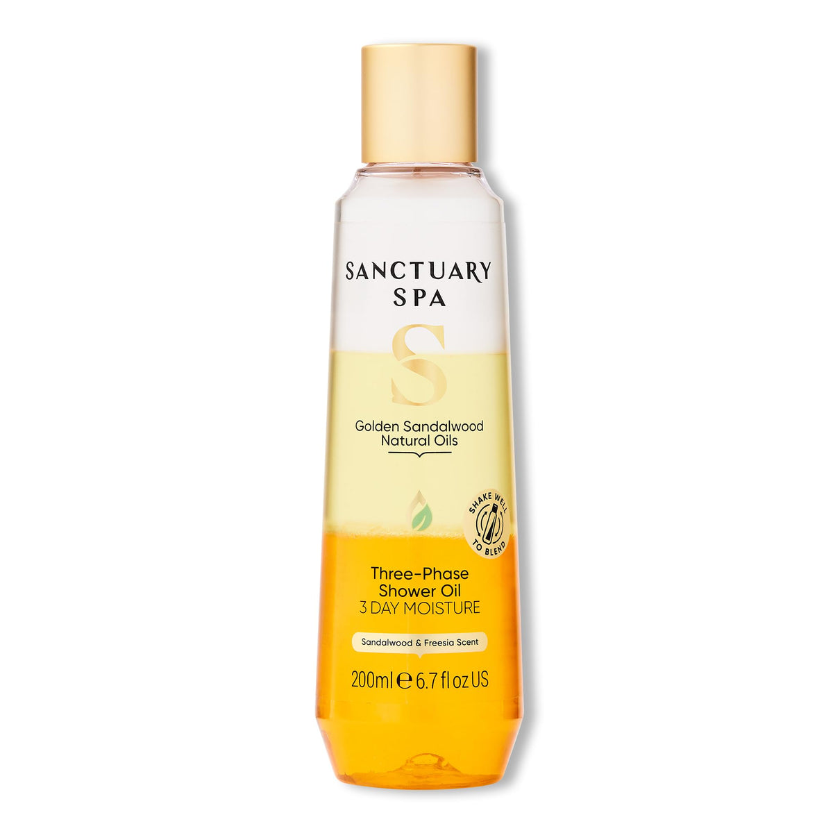 SANCTUARY Sanctuary Spa Golden Sandalwood Three-Phase Shower Oil, 3 Day Moisture, Mineral Oil Free, Cruelty Free & Vegan, 250ml