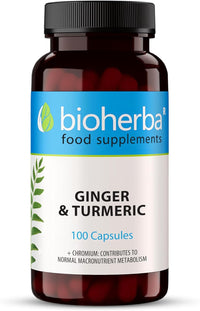 BIOHERBA 200 Ginger and Turmeric Capsules High Strength Curcumin Anti Inflammatory Suitable for Energy & Metabolism - Immune Health Supplements - Enhances Defense System
