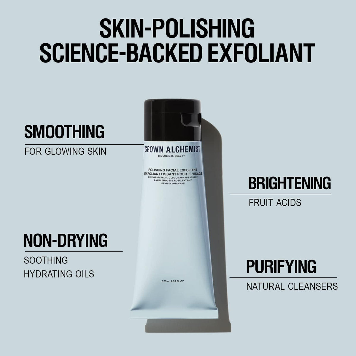 Grown Alchemist Gentle Exfoliator - Exfoliating Face Wash, Pink Grapefruit, Glucomannan Extract, Natural Oils Facial Exfoliant, Revitalise Sensitive Skin - Hydrating Face Wash 20 ml Travel Size