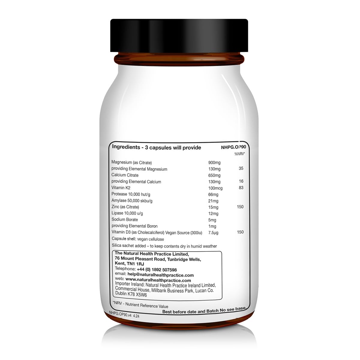 NHP The Natural Health Practice Osteo Support Supplement Vitamin D3 (90 Capsules) Maintain Strong Healthy Bones