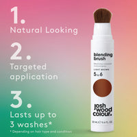 Josh Wood Colour Light Brown Blending Brush Duo Bundle Grey Root Touch Up to Cover Regrowth in between Colouring, Instant Coverage, Temporary, WASHES OUT, Vegan, 2 Tubes