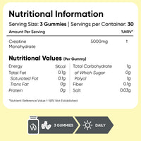 WeightWorld Creatine Gummies for Women & Men - 5000mg - Sugar-Free - 90 Gummies - Natural Lemon Flavour - Vegan-Friendly Creatine Monohydrate Supplement - 1 Month Supply - Non-GMO & Gluten-Free