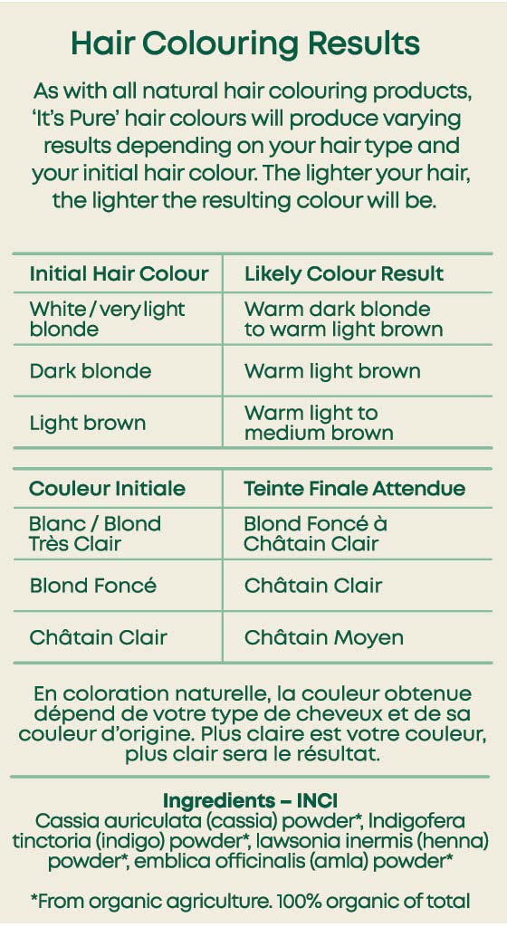 It's Pure Organic Herbal Hair Dye in Natural Brown 110g