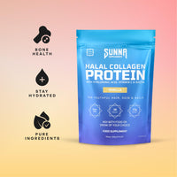 SUNNA SUPPLEMENTS - Halal Bovine Collagen Protein Powder for Hair, Skin, Nails & Joints | Hydrolysed Premium Bovine Collagen Peptides for Women & Men | Vanilla Flavour | Gluten Free | 266g