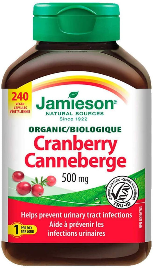 Jamieson Cranberry 500mg, 240 Vegan Capsules