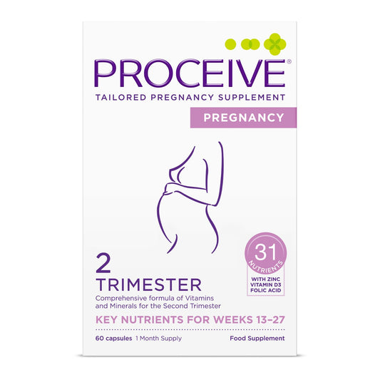 Proceive® Pregnancy Trimester 2 (13-27 Weeks) Pregnancy Vitamin & Mineral Supplements - Vegetarian - 60 Capsules/1 Month Supply
