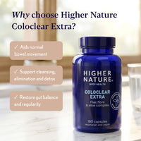 HIGHER NATURE Higher Nature ColoClear Extra - Flax Fibre & Aloe Complex - 180 Capsules