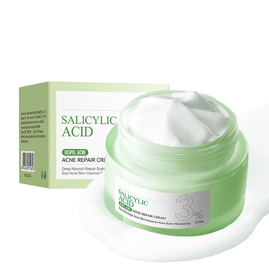 ISBEAUSOLS Salicylic Acid Acne Cream 50g - 3% BHA Spot Cream for Acne - Blackhead Remover - Dark Spot Remover for Face - Scar Removal Cream - Moisturizing Face Cream for Women - Pimple Cream for Redness