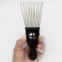 AIRERA Professional Afro Pick Hair Comb Metal Pick Comb Wide Tooth Hair Pick Comb Metal Hair Coloring Comb Wig Braid Comb Hairdressing Styling Tool for Curly Hair Style for Men Women (S)