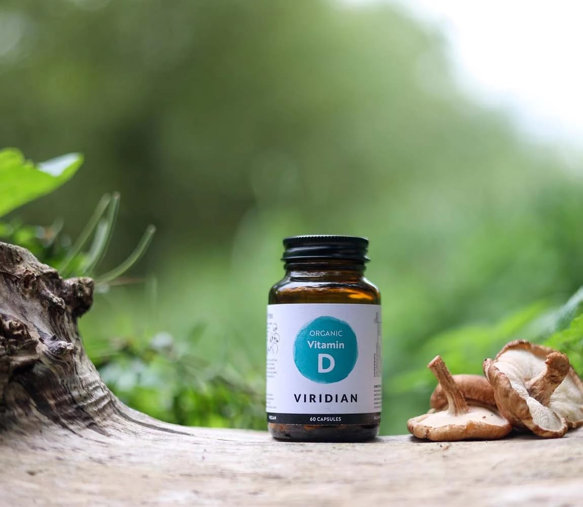 Viridian - Organic Vitamin D2 400IU - 60 Caps | Vegan Formula, Sourced from Organic Mushrooms | Contributes to Normal Bones, Teeth, Muscles & Immunity | Nutritionist Formulated