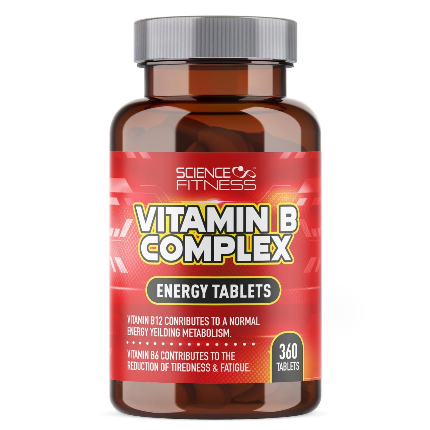 SCIENCE FITNESS B Complex Vitamins-360 Tablets, Suitable for Vegans B Complex Supplements, B1,B2, B6, B12 with Folic Acid