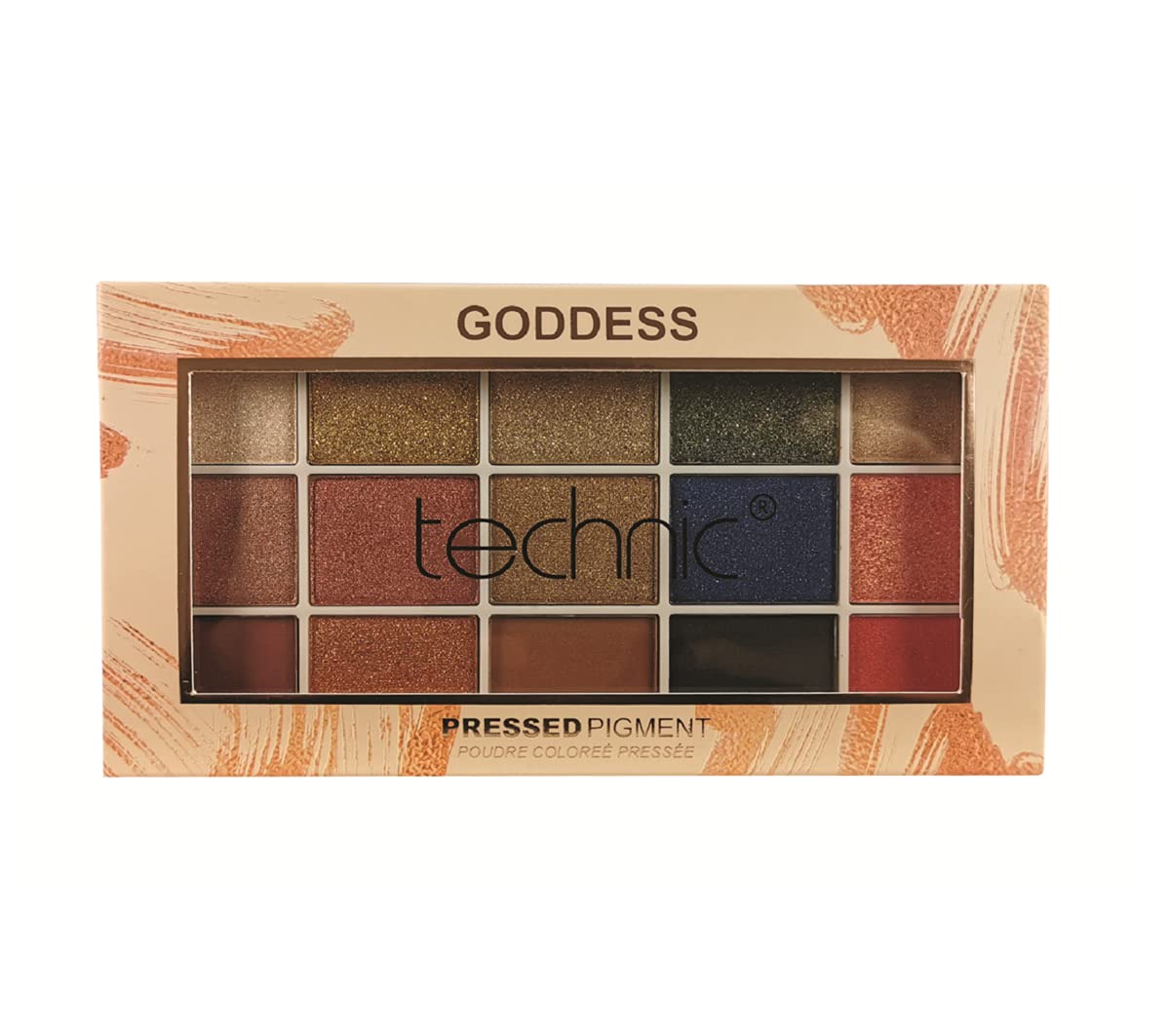 Technic Eyeshadow Palette 15 Pressed Pigment Goddess Shimmer & Glitter Colours