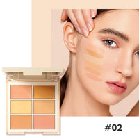 KARLOR 6-in-1 Concealer Palette, Conceal Foundation Cream Concealer Make Up Concealer Anti Age Dark Circles and Blemish Concealer Contour Palette For neutral skin tones(02#)