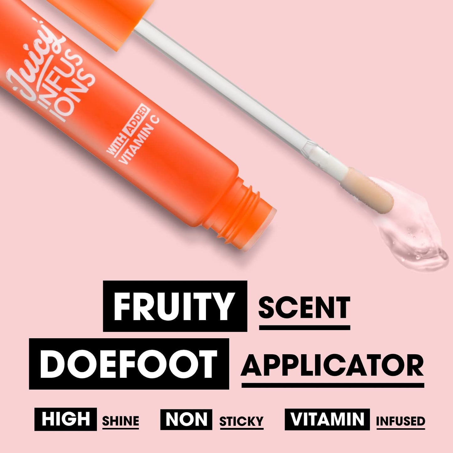 Collection Cosmetics Gloss Me Up Juicy Infusion Orange Lip Gloss, With Added Vitamin C, Hydrating, For Dry Lips, Orange Scented, 9ml