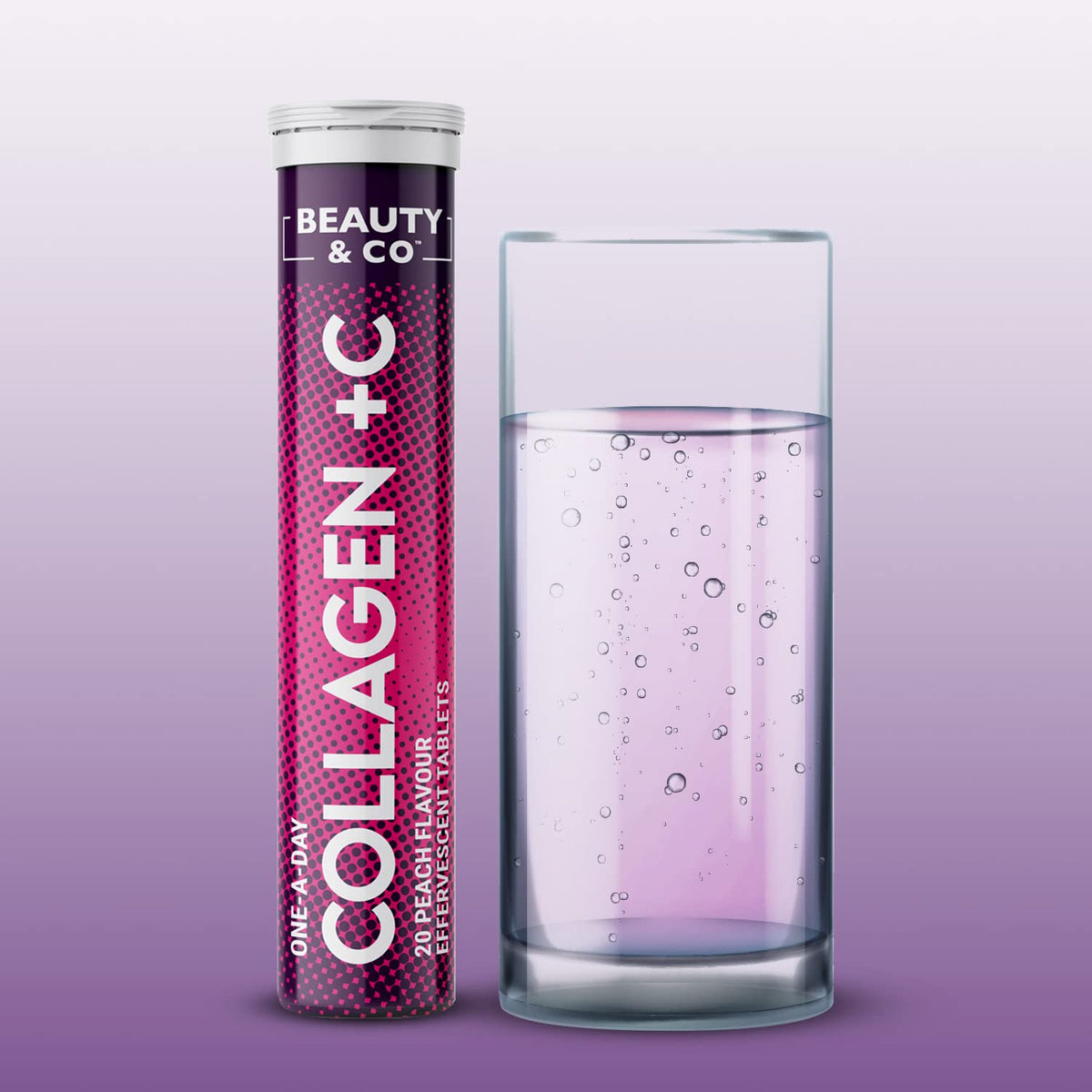 Beauty & Co Beauty&Co. Collagen Effervescent- Marine Collagen & Vitamin C Supplement - 500mg Per Tablet (6 Tubes)