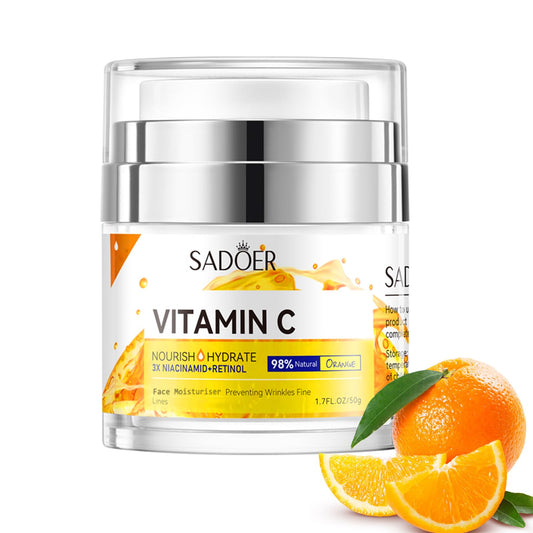 FALILUV Vitamin C Face Cream With Niacinamid,Retinol, Brightening Face Moisturiser For Women,Anti Aging Wrinkles,Orange Extracted Organic Face Cream Natural Skin Care For Dark Spots Acne,Fine Lines