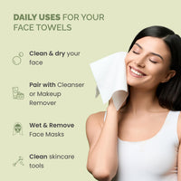 PLANTIFIQUE Disposable Face Towels XL 25x30cm, Makeup Remover Wipe, 50 Pack