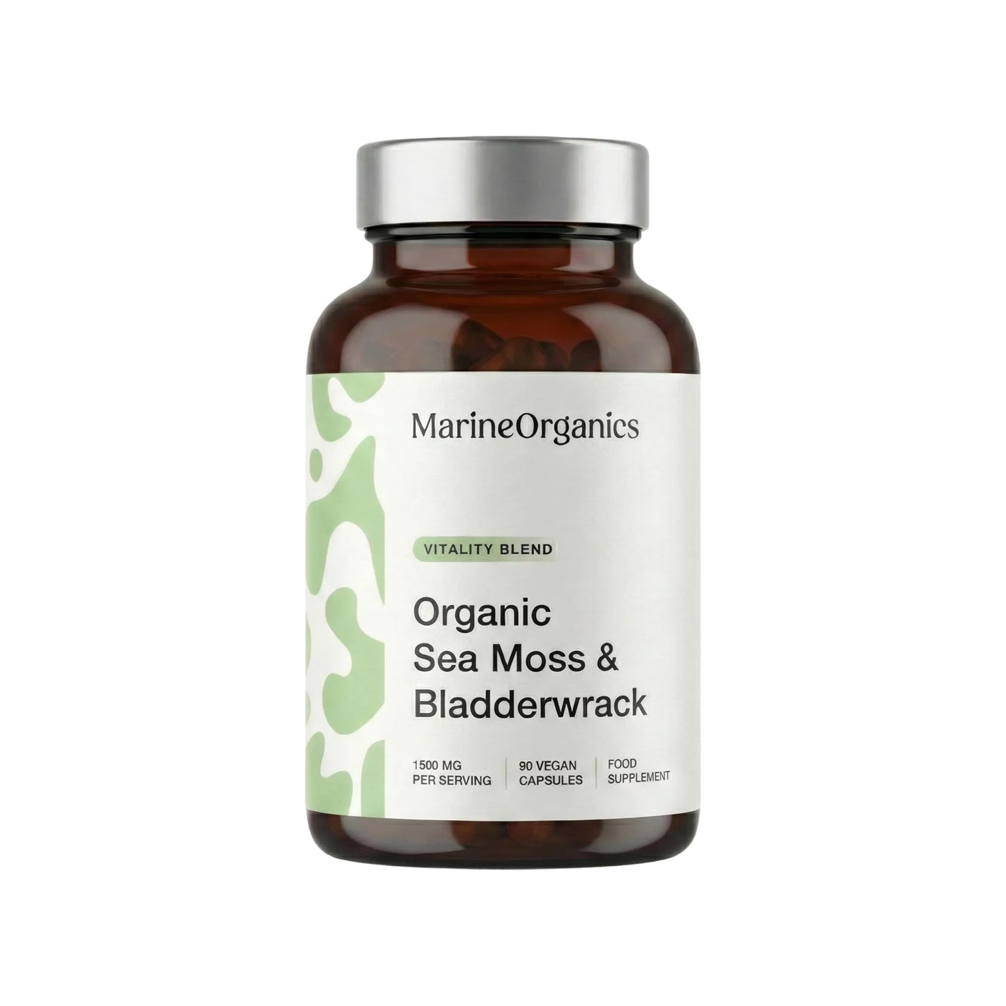 Marine Organics MarineOrganics Organic Sea Moss Capsules - 90 Irish Sea Moss and Bladderwrack Capsules - Iodine Tablets - UK Wild Harvested Seamoss - High Potency