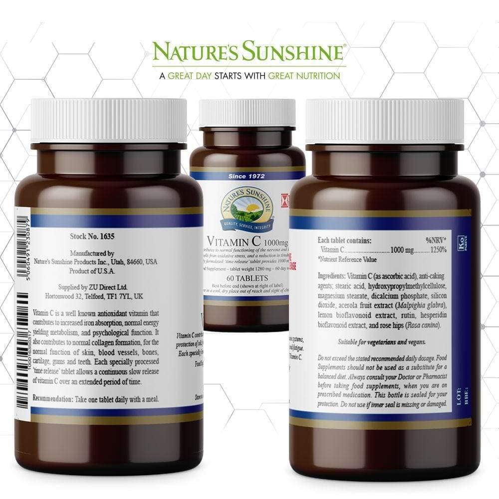 Nature's Sunshine Vitamin C 1000mg Timed Release (60)