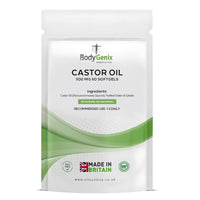 Bodygenix Castor Oil 500mg Softgels Capsules - Pure Cold Pressed Oil Supplement - Natural Source of Essential Fatty Acids - Supports Skin Hydration, Healthy Hair Growth & Overall Wellness– 60 Softgels