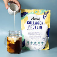 Vieve Collagen Powder - Hydrolysed Bovine Peptides - Diet Support Supplement for Skin, Hair, Nail Health - Non-GMO, EU Grass-Fed, Pasture-Raised Cattle - No Dairy or Sugar, Flavourless, 400g