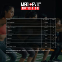 Medi-Evil Nutrition Excalibur Thermogenic Weight Management and Pre Workout Supplement 60 Large High Dose Capsules