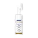 Novaclear Collagen Facial Foam – Anti-Aging Face Wash with Marine Collagen, Caviar & Botanical Extracts for Firmness – Silicone Brush for Deep Cleansing, Exfoliation & Microcirculation – 100 ML
