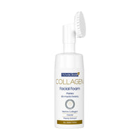 Novaclear Collagen Facial Foam – Anti-Aging Face Wash with Marine Collagen, Caviar & Botanical Extracts for Firmness – Silicone Brush for Deep Cleansing, Exfoliation & Microcirculation – 100 ML
