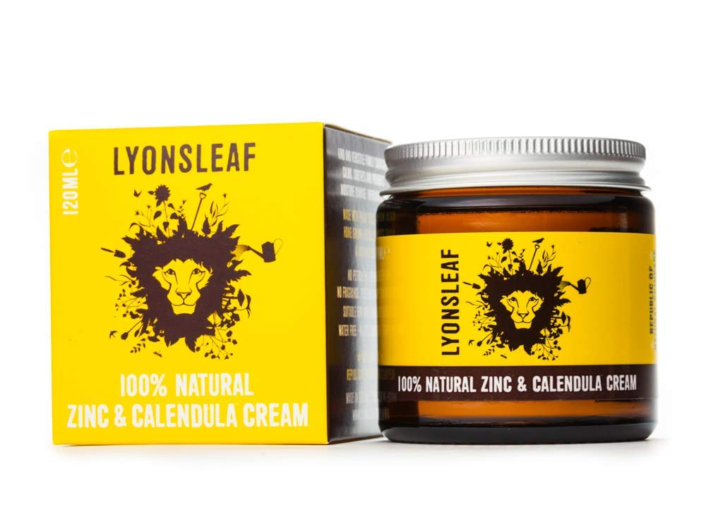 Lyonsleaf Zinc and Calendula Cream 100% Natural - for spots, blemishes, breakouts, rashes, acne, perioral dermatitis, rosacea and nappy rash 120ml