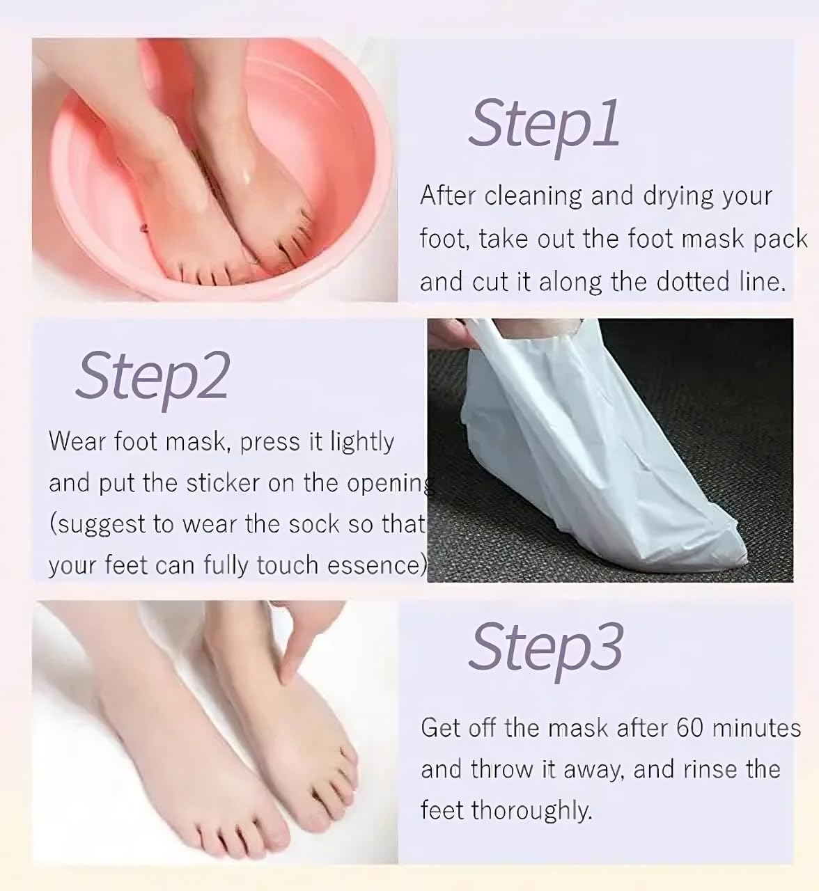PALMARISA Foot Peel Mask Peach 2 Pack Softens Hard Skin, Repairs Cracked Heels, Exfoliates, Moisturises, Removes Heel Calluses, Improves Skin Texture, Revitalises Tired Feet, Clinically Tested, Palmarisa