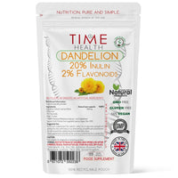 Time Health European Dandelion Extract Capsules - Full Spectrum - High Strength 2400mg Wholefood Equivalent per Capsule - 20% Inulin / 2% Flavanoids - Vegan - No Additives - Pullulan