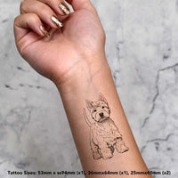 Azeeda 4 x 'Proud Westie Dog' Temporary Tattoos - Water Resistant, Skin-Safe, Non-Toxic Transfers, Mixed Sizes (TO00074528)