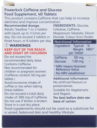 Chinoxia Powerkick Extra Energy Caffeine and Glucose Tablets x 40 - Pack of 6 (240 tablets total)