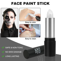 LOPHE Face Paint Stick, White Eye Body Paint Stick for Softball Football Baseball Lacrosse, Non Toxic Makeup Stick for Adults Kids Halloween Cosplay, Sport Oil-based Painting Stick