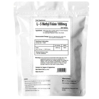 UKHealthHouse Methyl Folate 1000mcg - Tablets as L-5-MTHF Supplement 5-methyltetrahydrofolate – Highly biologically Active Form of Folic Acid/Vitamin B9 - Vegan UK (240 tabs)