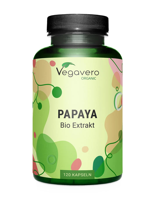 Organic Papaya Extract Vegavero® | 1400mg Carica Papata Fruit Extract | No Additives & Non-GMO | 120 Capsules | Vegan