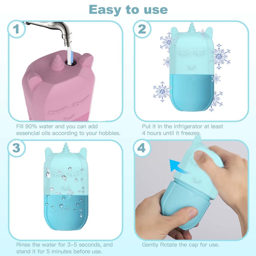 WUBAYI Ice Roller,Ice Holder for Face,Ice Roller for Face & Eyes Facial Beauty Skin Care Tools, Cube Ice Roller For Face Facial Ice Roller Gift for Skin Care(Blue)