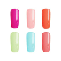 BLUESKY Bluesky Gel Nail Polish Set, Complete Summer Party Collection, 6 x 10ml, Pink, Green, Blue, Orange, Green, Peach (Requires Curing Under LED/UV Lamp)