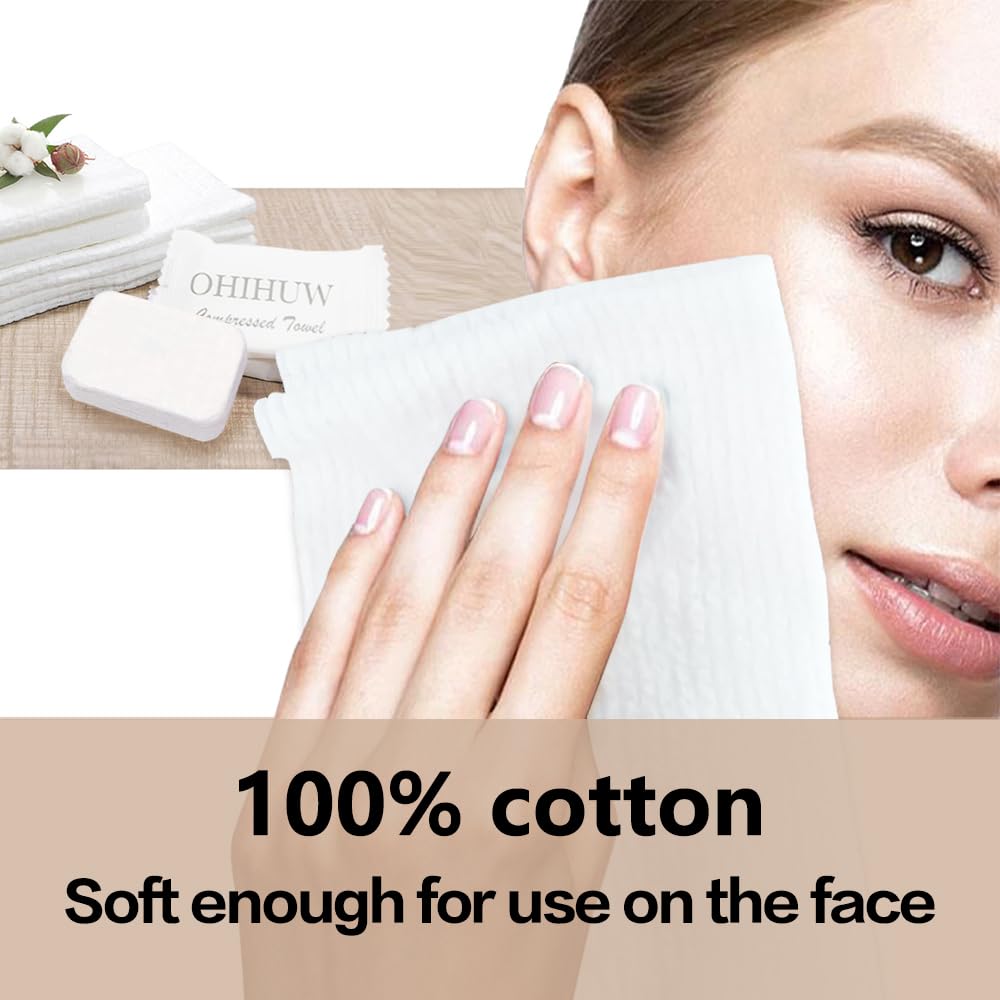 ohihuw Disposable Towel Thicker Style Magic Compressed Towel Large Size Coin Tissue Portable Washcloth Reusable for Travel Camping Hiking Outdoor Sports Beauty Salon