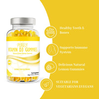 Vitamin D Gummies Adults 1000iu | Lemon Flavour | Suitable for Vegetarians Children Over 12 Years GMO & Gluten Free