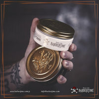 BARBERTIME Hair Styling Fiber Wax | Black Fiber Pomade Shine Look | Long Lasting Formula Strong Hold 150 ml