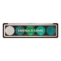 Profusion Cosmetics 5 Shade Glitter Eyeshadow Palette - Vibrant Pressed Pigments with Built-In Primer and Dazzling Shine for Long-Wearing Sparkle Makeup Looks (Emerald Gems)