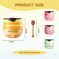 XdealCozyxc 4PCS Honey Lip Balm Uk Lip, Bee Honey Lip Balm for 24h Moisture & Wrinkle Repair