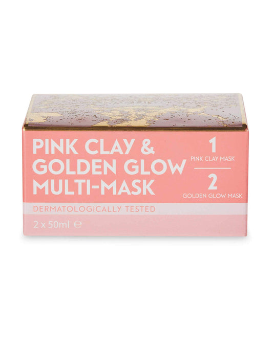 Gift Pink Clay And Golden Glow Multi Mask Brightening Pores Refining Face Hydrating Radiance Enhancer 100ml