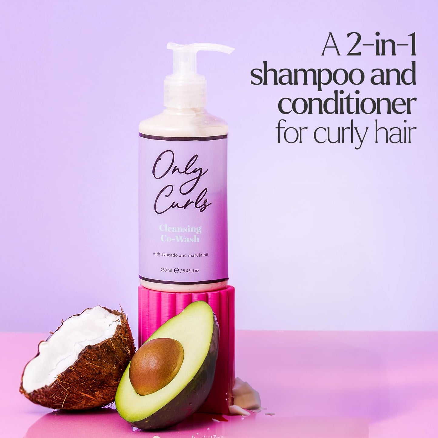 Only Curls Cleansing Co-Wash, 250ml – Moisturizing, Sulfate-Free Conditioning Cleanser for Curly Hair – Gentle Hydration & Frizz Control – Vegan & Cruelty-Free Formula