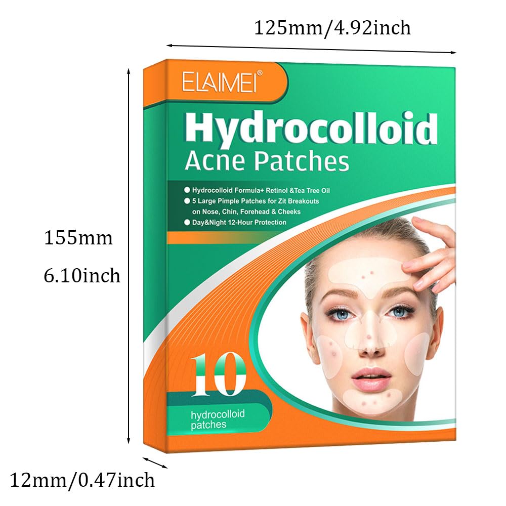 1 Box Acne Patch for Covering Large Breakouts Large Pimple Patch Spot Control Cover Hydrocolloid Acne Patch for Body Cheek Forehead Chin Effectively Calms Relieves Acne