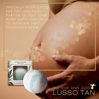Tan Removing Bath Bomb for Pregnancy - Nourishes and softens Tightly Stretched Skin. Natural, Organic, Vegan and Cruelty-Free Pregnancy-Safe Tan Eraser from Lusso Tan Maternity Range