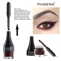 Phoera PHOERA GEL EYELINER LONG LASTING WATERPROOF SMUDGE PROOF 24H MAKEUP 10 SHADE UK (207 GREEN)