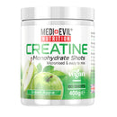 Medi-Evil Nutrition Creatine Monohydrate Powder, Green Apple Flavour, 400g, Micronised for Easy Mixing, Increases Physical Performance
